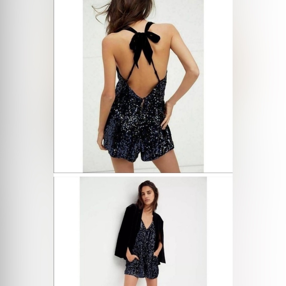 Free People Black Sequin Romper